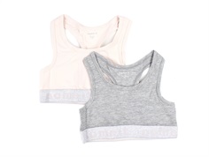 Name It barely pink/grey melange glitter short tank top (2-pack)